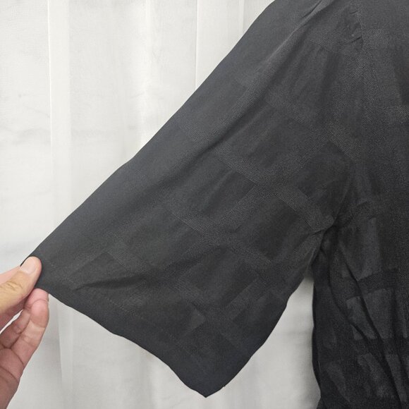 Anthropologie Dolan Black Windowpane Straight Leg Jumpsuit Boho Party M - Picture 3 of 16